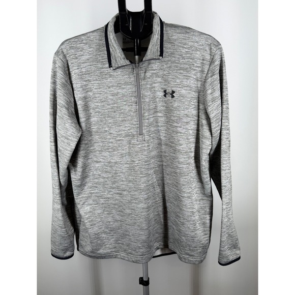 Under Armour Other - Under Armour Mens Grey Space Dye Fleece Lined Quarter Zip Pullover Large LG